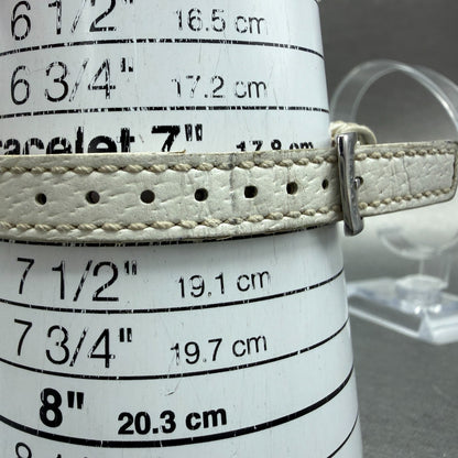 Coach Tank Watch Women 17mm White Dial Silver Tone Rectangle 0312 New Battery10