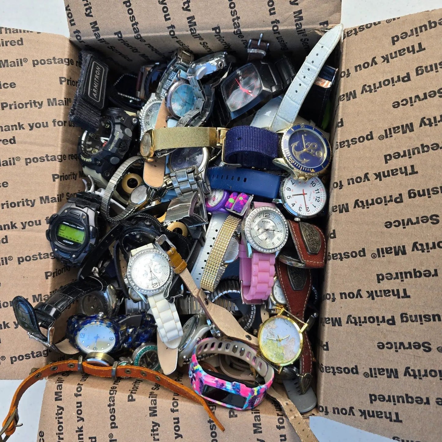 Watch Lot Men Women Skagen Pulsar Fossil Timex 18.6 LB VTG Modern PARTS2
