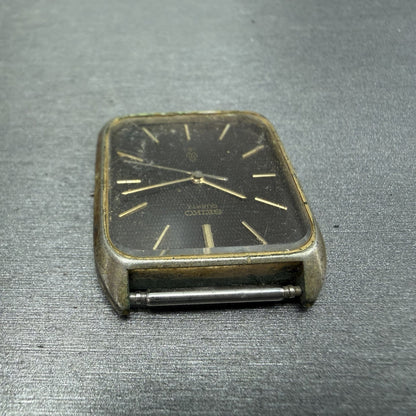 Seiko Tank Watch Men 27mm Brown Dial Gold Tone 7830-5001 New Battery READ!!!!!!!5