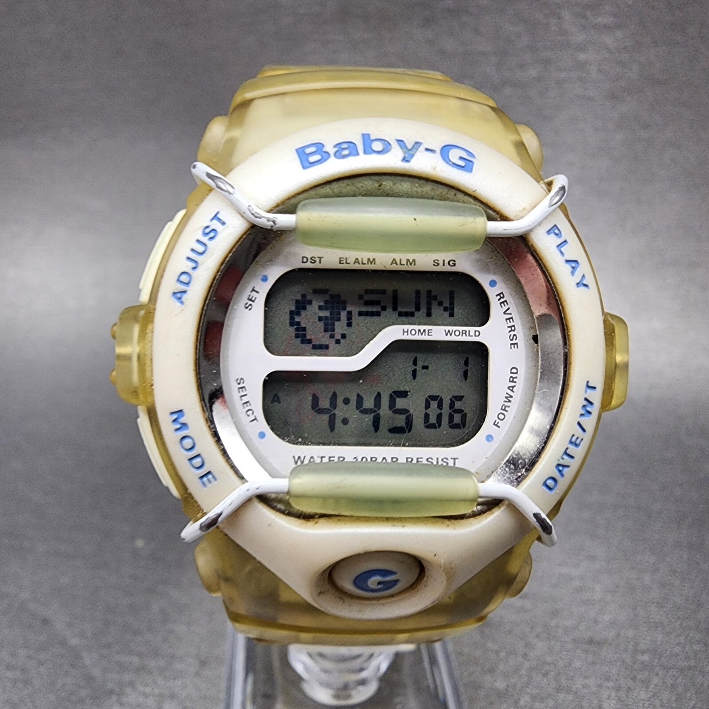 Casio Baby G Watch Women 39mm Digital Clear Case round BGT100 New Battery0