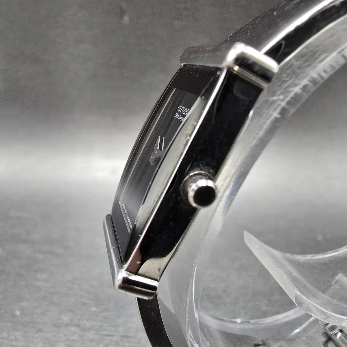 Citizen Eco-Drive Tank Watch Women 14mm Black Dial Silver G620-S033730 Runs JP232