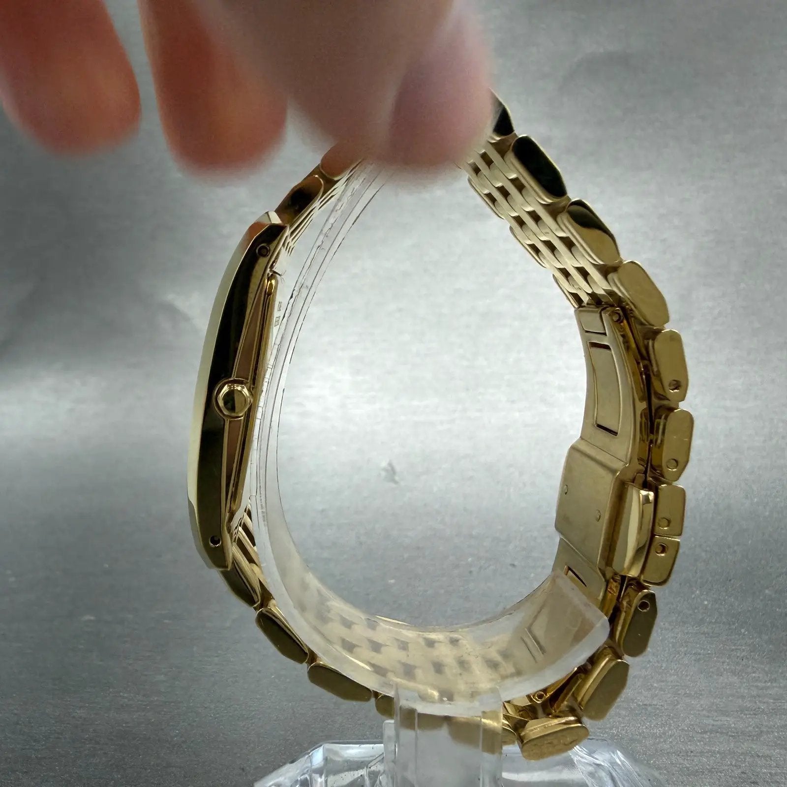 Wittnauer Tank Watch Men 26mm White Dial Gold Tone Rectangle 11A01 New Battery6