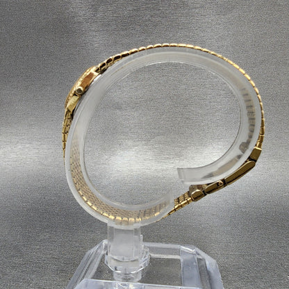 Omega De Ville Watch Women 16mm Gold Dial Gold Plated 791.0896 New Battery VTG6