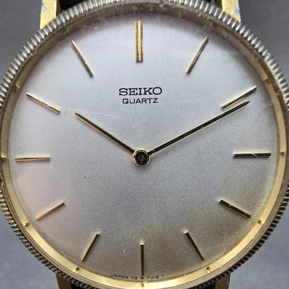 Seiko Watch Men 33mm Silver Dial Gold Tone Round READ!!!! 7800-9039 New Battery1