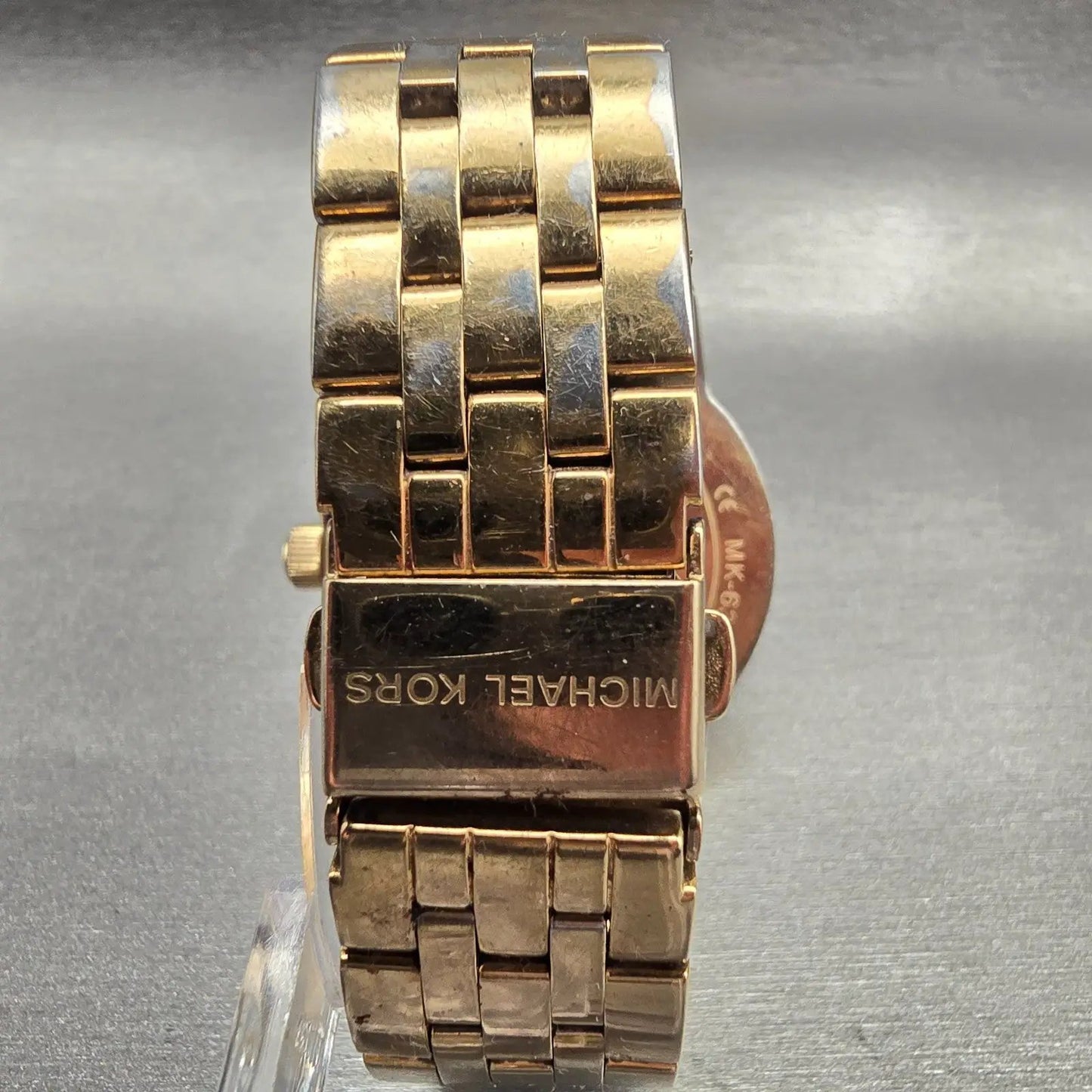 Michael Kors Chronograph Watch Women 41mm Gold Dial Gold Tone Date MK6342 NewBat7