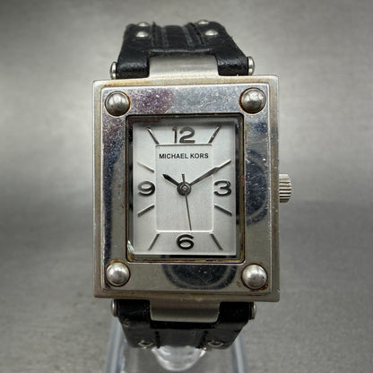 Michael Kors Watch Women 24mm Silver Dial Steel Rectangle MK-4085 New Battery0