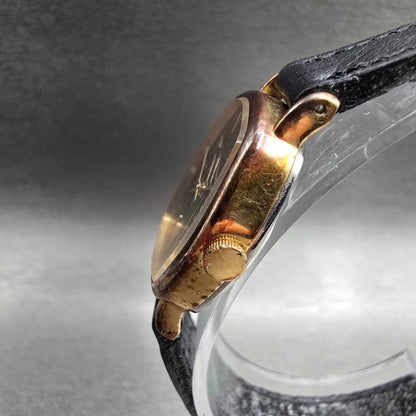 Seiko Watch Women 21mm Black Dial Gold Tone Oval 5421-5050 New Battery Vintage2