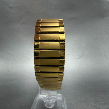 Benrus Tank Watch Men 26mm Gold Dial Gold Tone Octagon New Battery VTG7