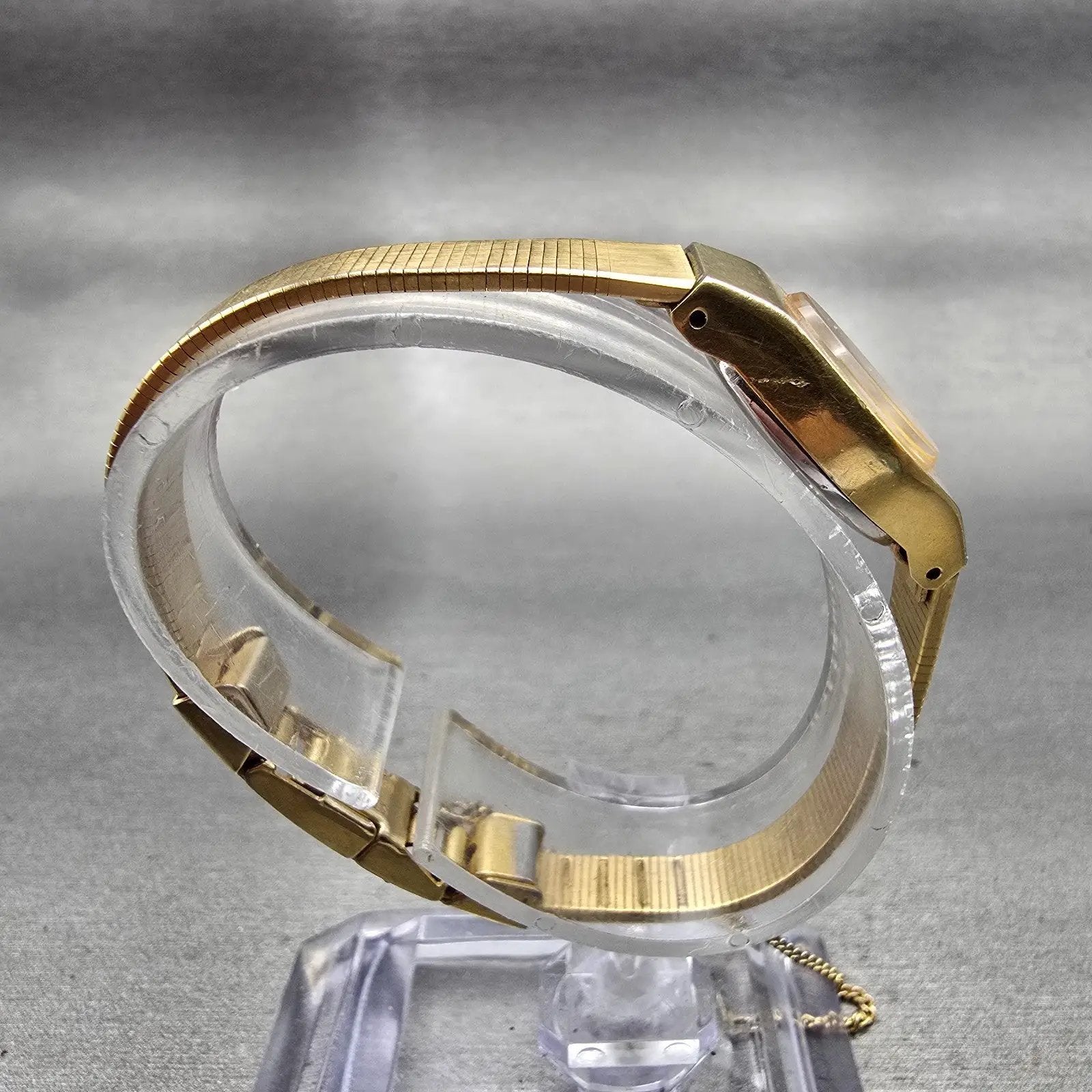 Seiko Watch Women 16mm Gold Dial Gold Tone Round 5420-0029 New Battery Vintage8