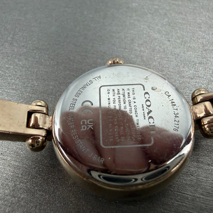 Coach Cary Watch Women MOP Dial Rose Gold Tone Bangle  New Battery9