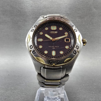 Citizen Eco-Drive Dive Watch Men 40mm Blue Dial Two Tone Date 7871-H19331 Runs5