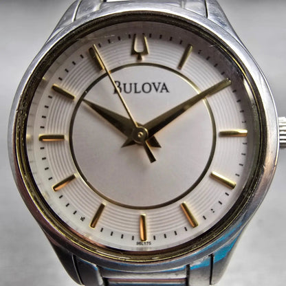 Bulova Watch Women 28mm Silver Dial Silver Tone Round 96L175 New Battery1