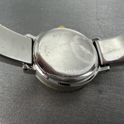 Bulova Watch Women 21mm White Dial Two Tone Crystal Bezel 98X000 New Battery9