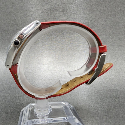 Swatch Irony Happy Joe Red Watch Men 37mm Red Dial Steel Date Round New Battery6