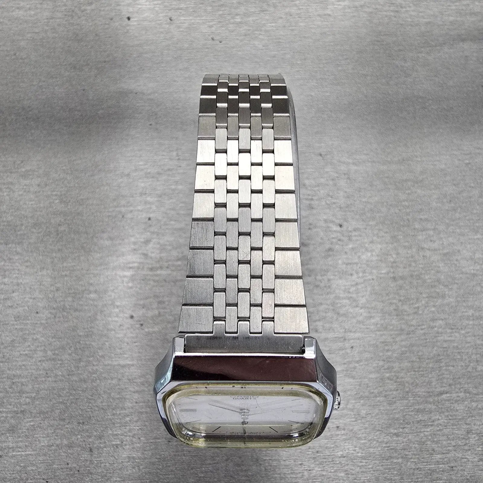 Casio Watch Men 32mm Silver Dial Silver Tone Rectangle MQ-300 New Battery VTG4
