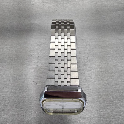 Casio Watch Men 32mm Silver Dial Silver Tone Rectangle MQ-300 New Battery VTG4
