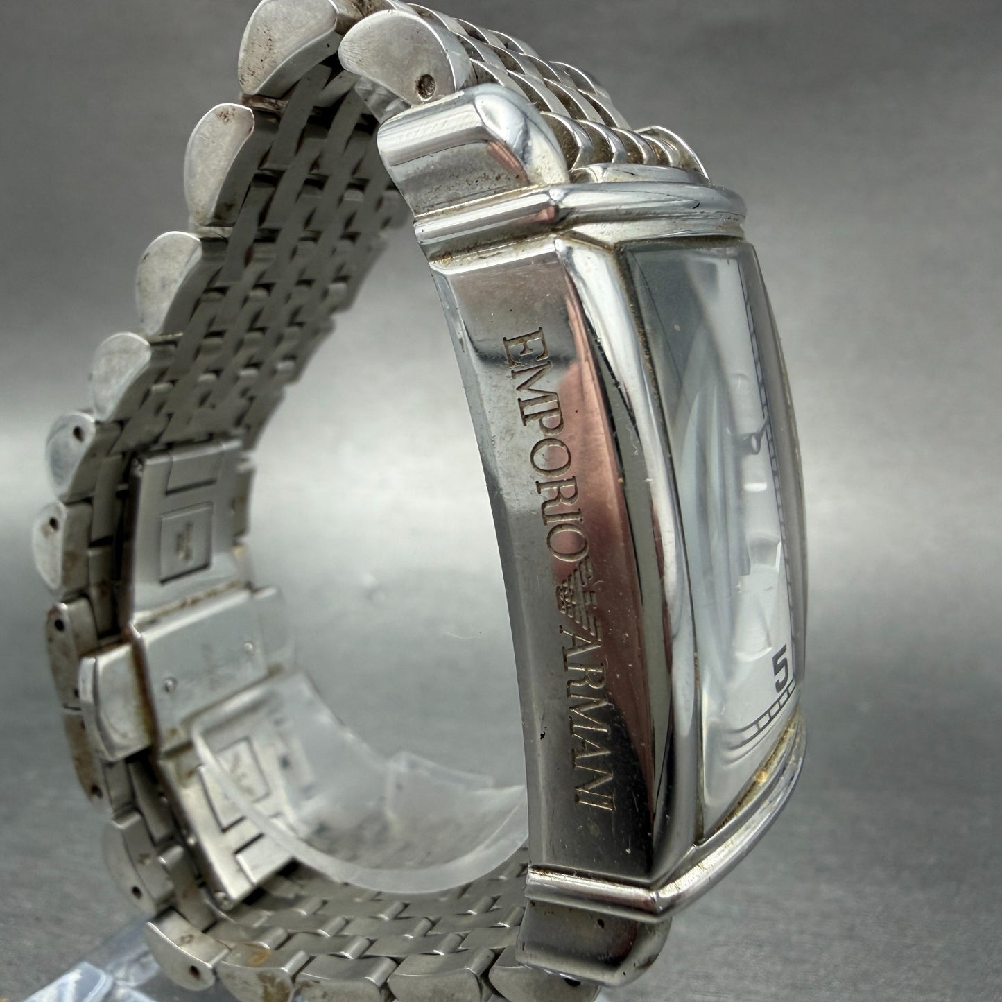 Emporio Armani Chronograph Watch Men 30mm Silver Dial Steel Date AR-0294 NewBatt3