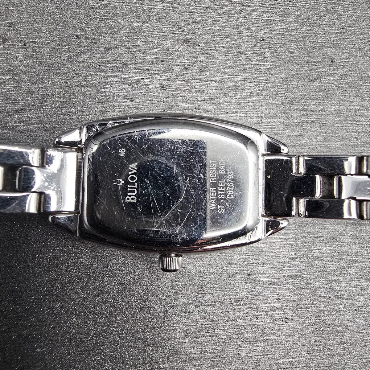 Bulova Watch Women 19mm MOP Dial Silver Tone Gemmed Oval 96T26 New Battery10