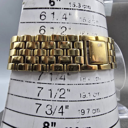 Seiko Watch Men 35mm Black Dial Gold Tone Round Bracelet VTG 7N00-7A70 PARTS12