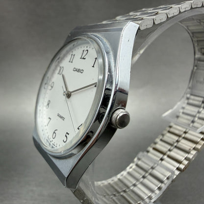 Casio MQ-336 Watch Men 33mm White Dial Silver Tone Round New Battery Vintage HJK2