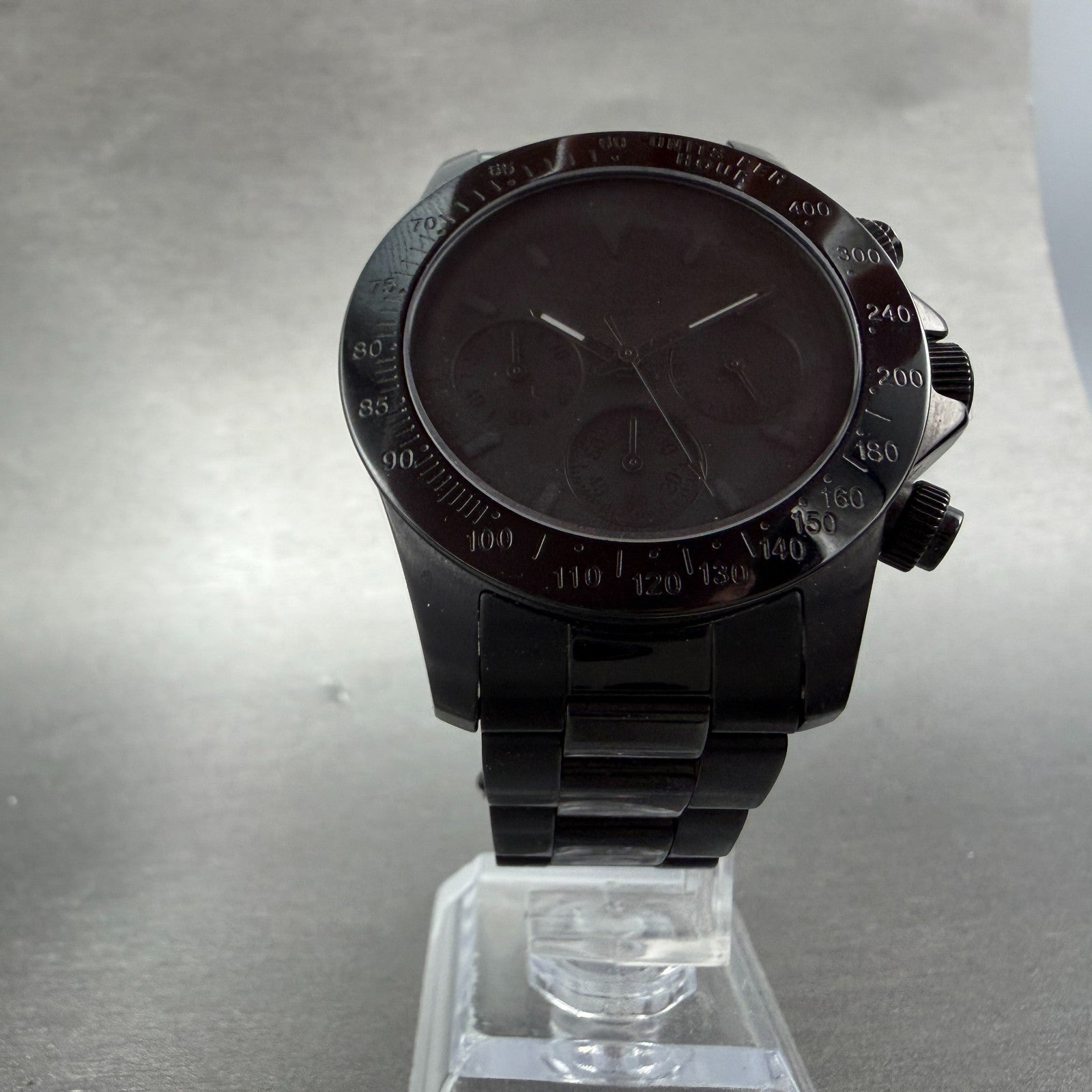 Dolce Segreto Chronograph Watch Men 39mm Black Dial Black Round New Battery5