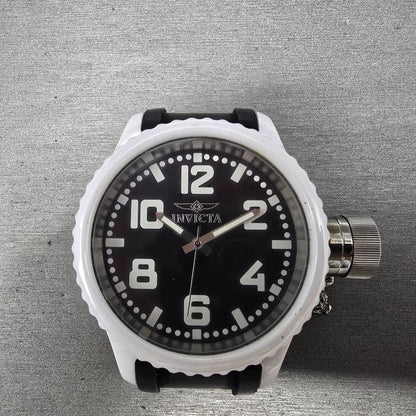 Invicta Russian Diver Watch Men 51mm Black Dial White Ceramic Round 1935 New Bat0