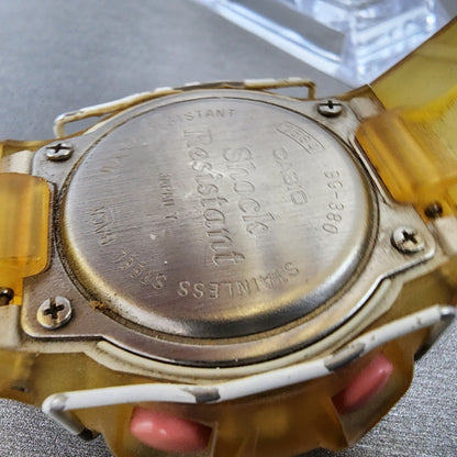 Casio baby G Watch Women 41mm Digital Clear Case Round Alarm Chrono New Battery9