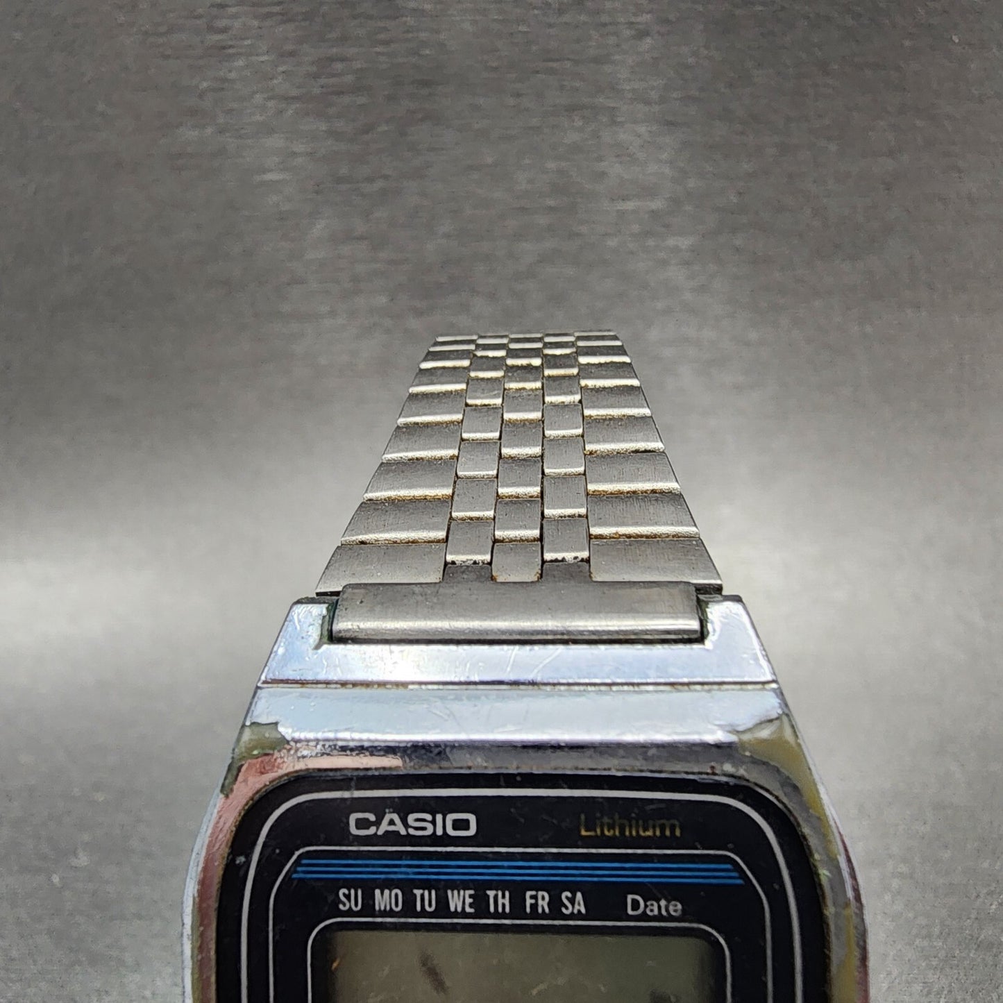 VTG Casio 155-B815 Watch Men 34mm Digital Silver Tone Octagon PARTS
