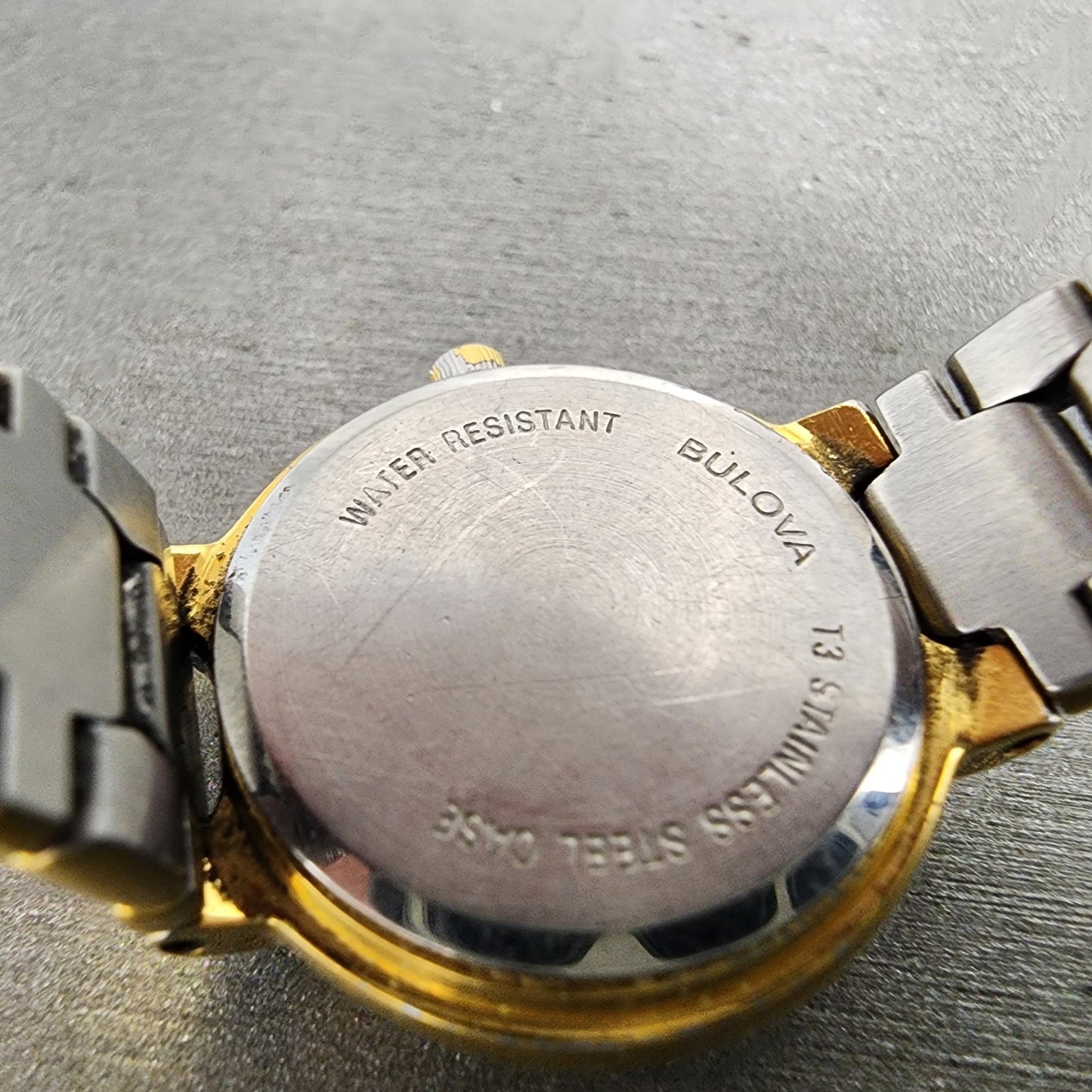 Bulova Diamond Watch Women 24mm MOP Dial Gold Tone Date 57p36 New Battery9