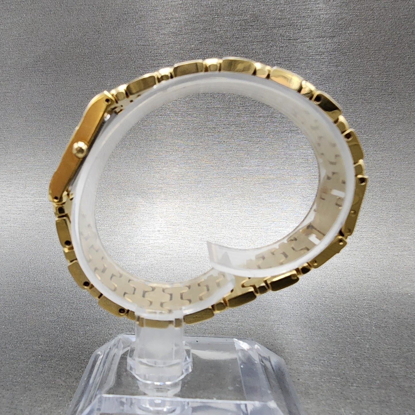 Bulova Tank Watch Women 17mm Gold Dial Gold Tone Rectangle 92H72 New Battery7