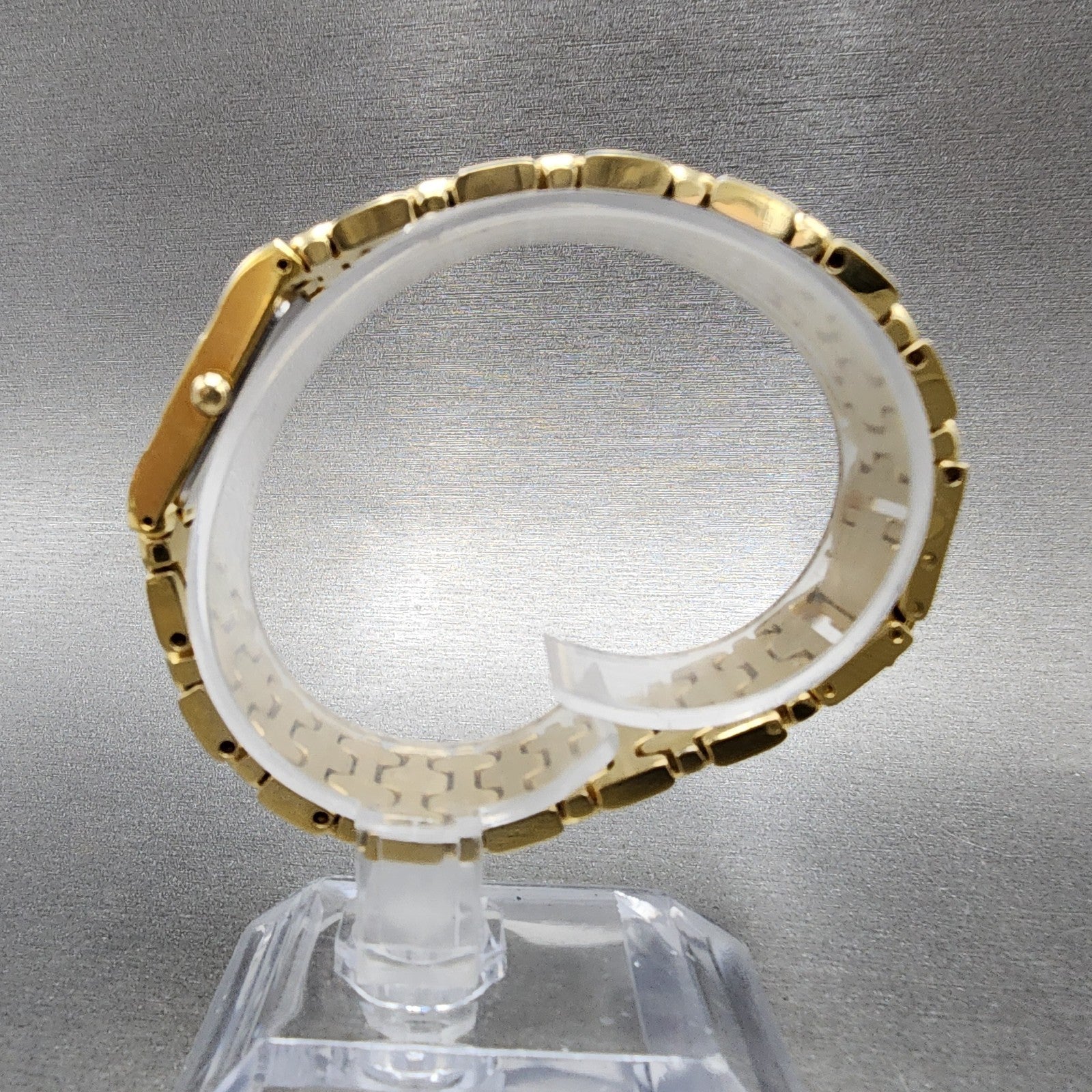 Bulova Tank Watch Women 17mm Gold Dial Gold Tone Rectangle 92H72 New Battery7