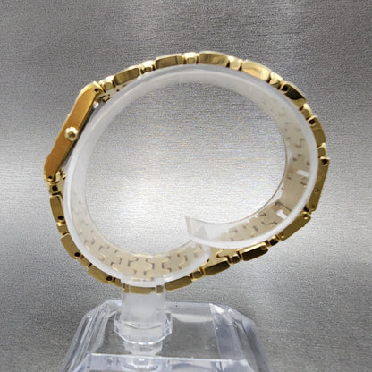 Bulova Tank Watch Women 17mm Gold Dial Gold Tone Rectangle 92H72 New Battery7