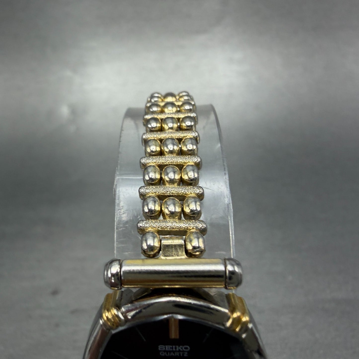 Seiko Watch Women 22mm Black Dial Two Tone Octagon 1400-5230 New Battery Vintage4