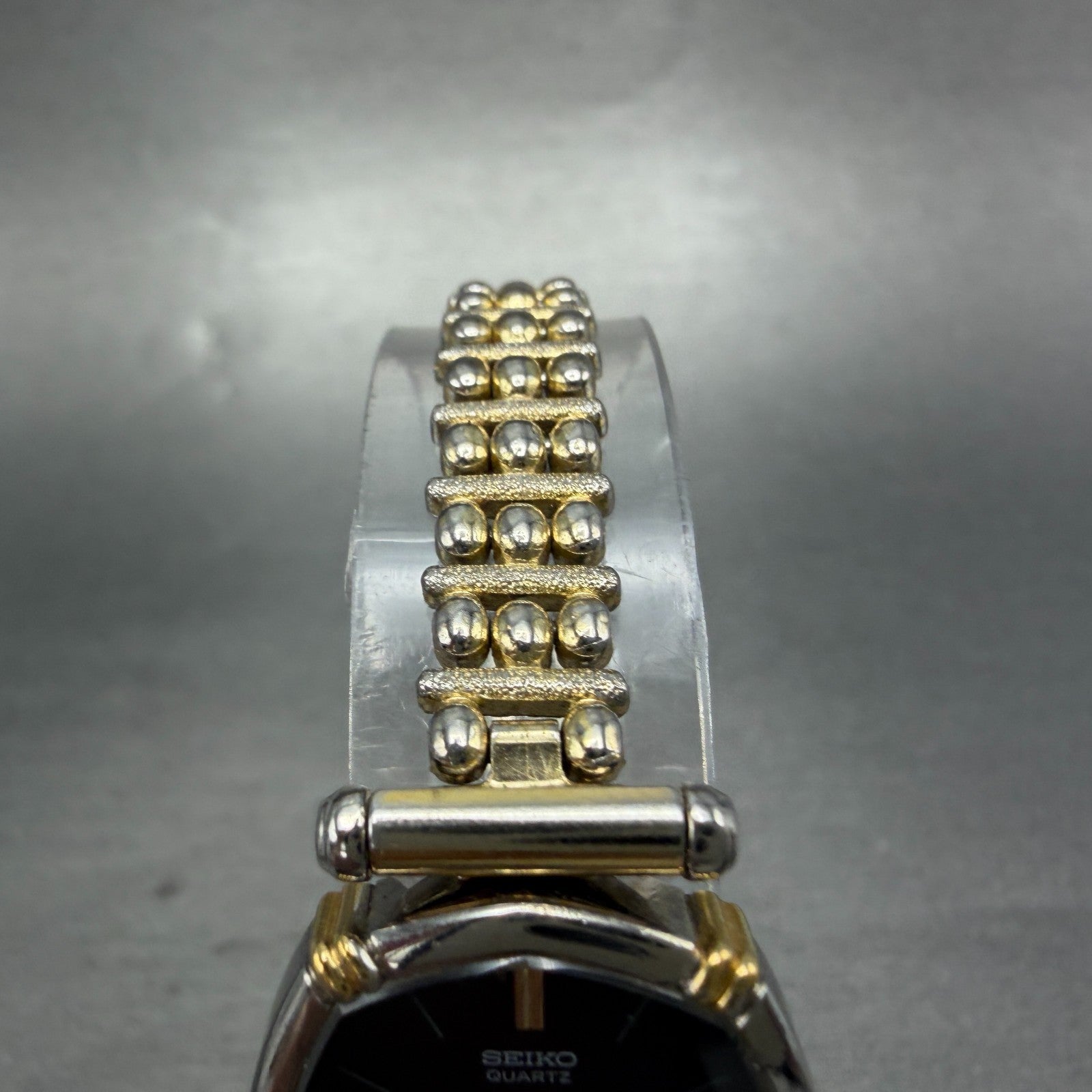 Seiko Watch Women 22mm Black Dial Two Tone Octagon 1400-5230 New Battery Vintage4