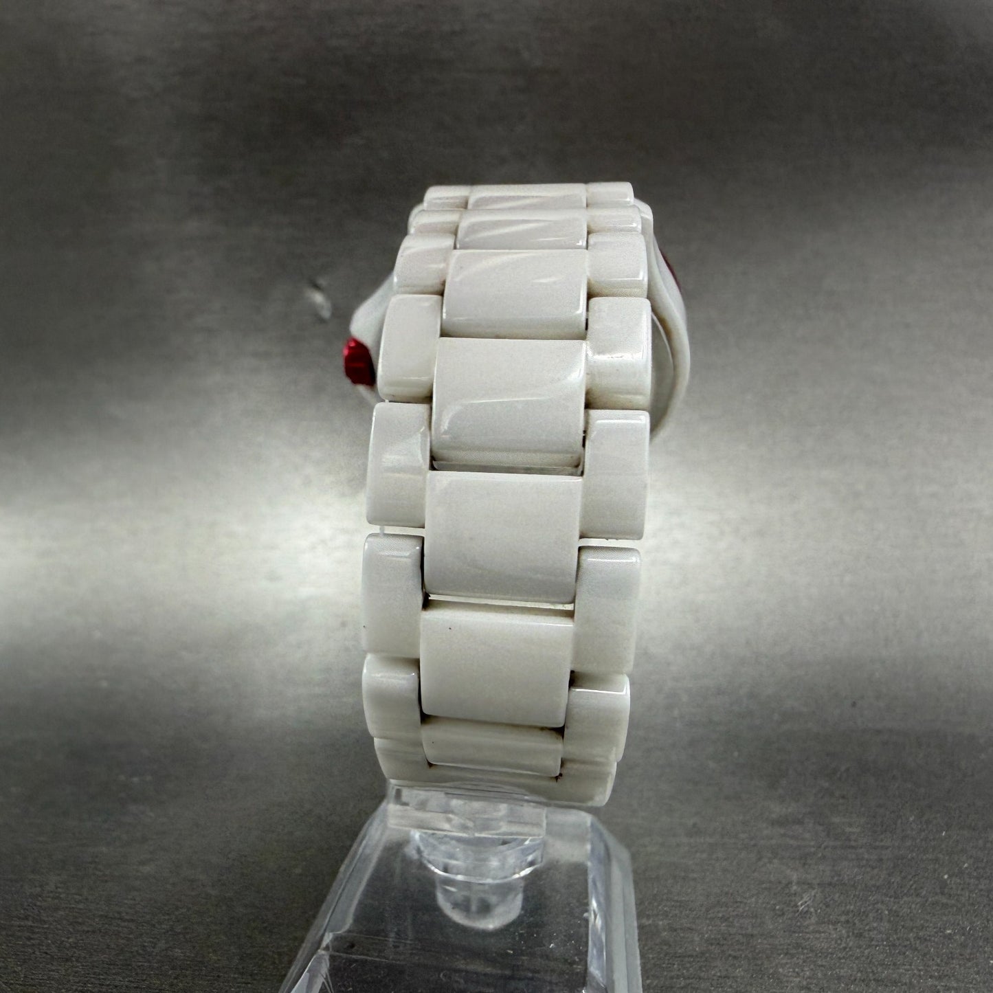 Fossil Watch Women 39mm White Dial White Ceramic Date Round CE-1051 New Battery7