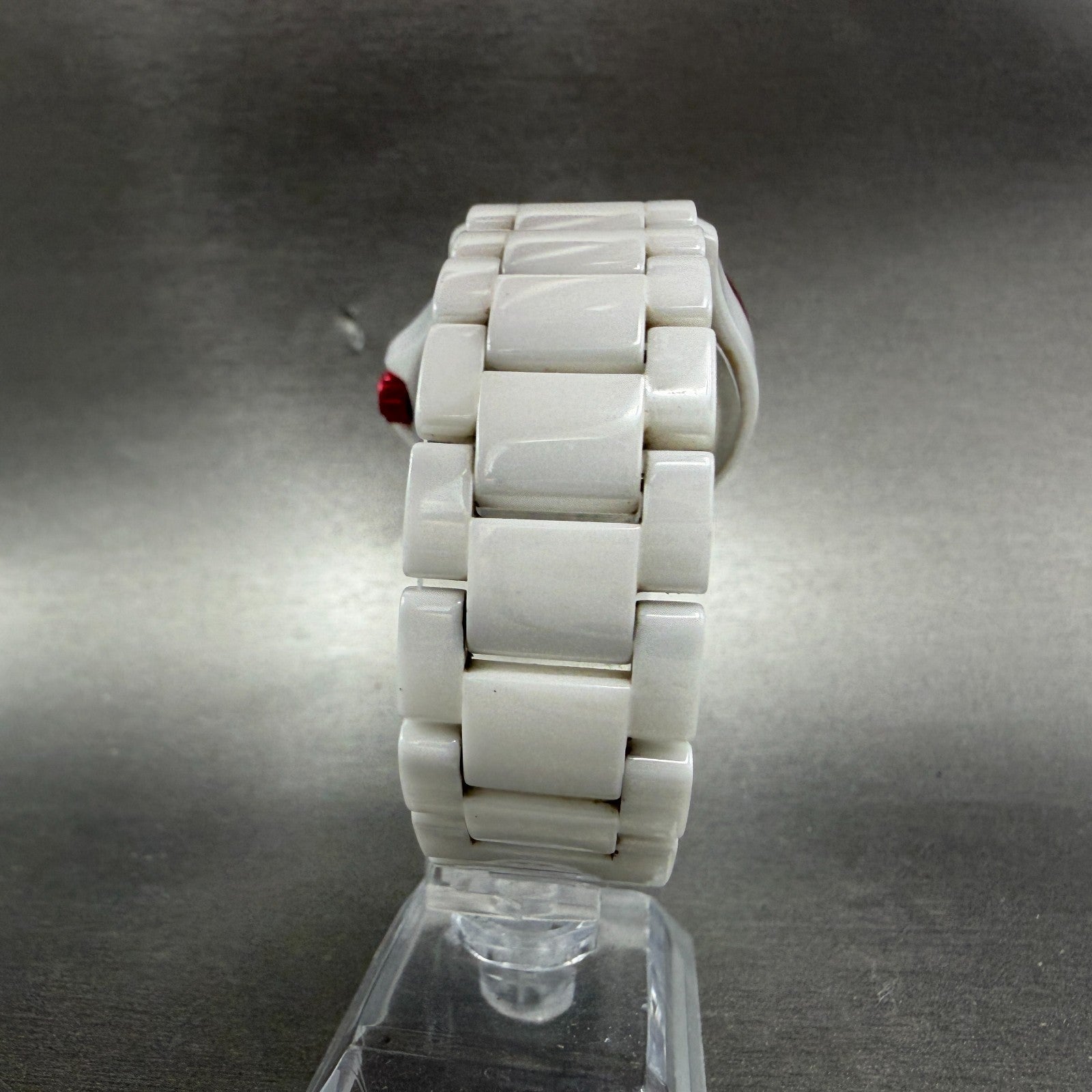 Fossil Watch Women 39mm White Dial White Ceramic Date Round CE-1051 New Battery7