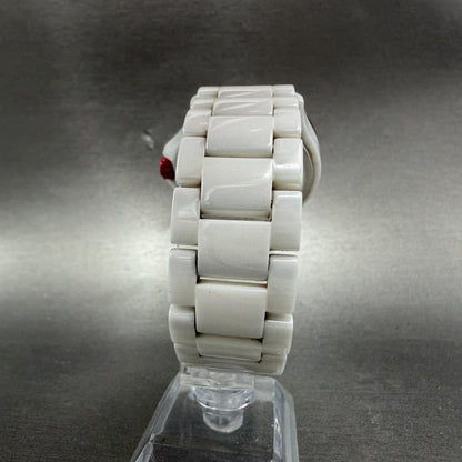 Fossil Watch Women 39mm White Dial White Ceramic Date Round CE-1051 New Battery7