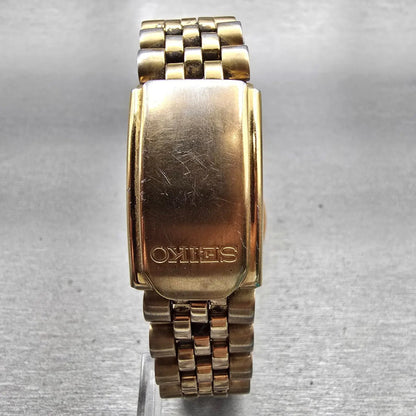 Seiko President Watch Men 36mm Black Dial Gold Tone Daydate 7N43-8111 New Batt7