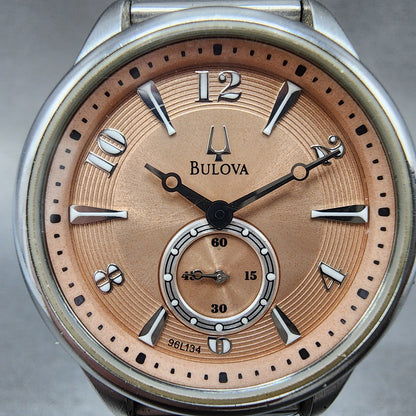 Bulova Adventurer Watch Women 32mm Pink Dial Silver Tone Small Seconds New Batt1