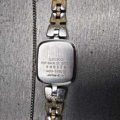 Seiko Watch Women 18mm Silver Dial Silver Tone Rectangle 1400-5190 New Battery10