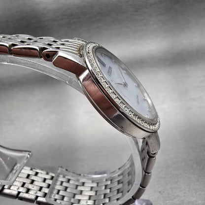Citizen Eco-Drive Watch Women 30mm White Dial Silver Gemmed B023-R014676 Works3