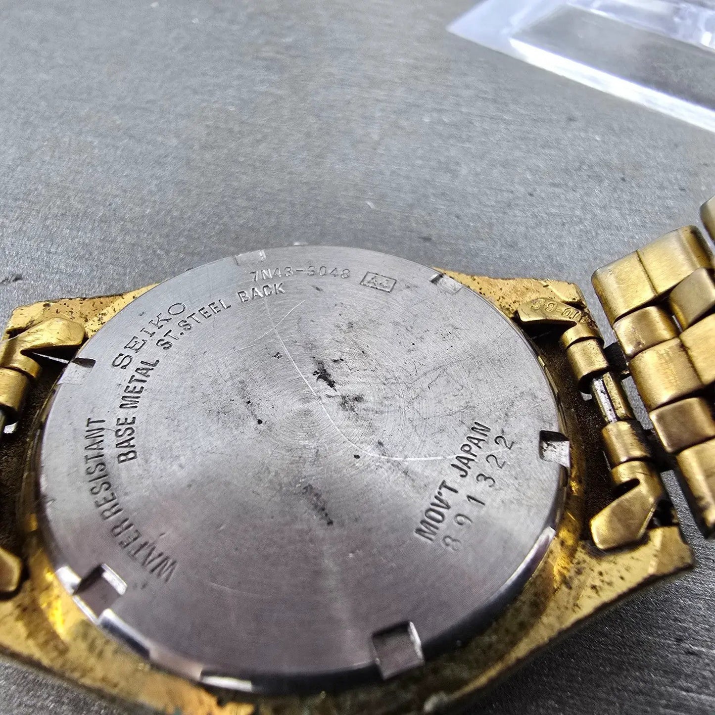 Seiko Watch Men 37mm CSX Champagne Dial Gold Tone Round 7N43-9048 PARTS Vintage10