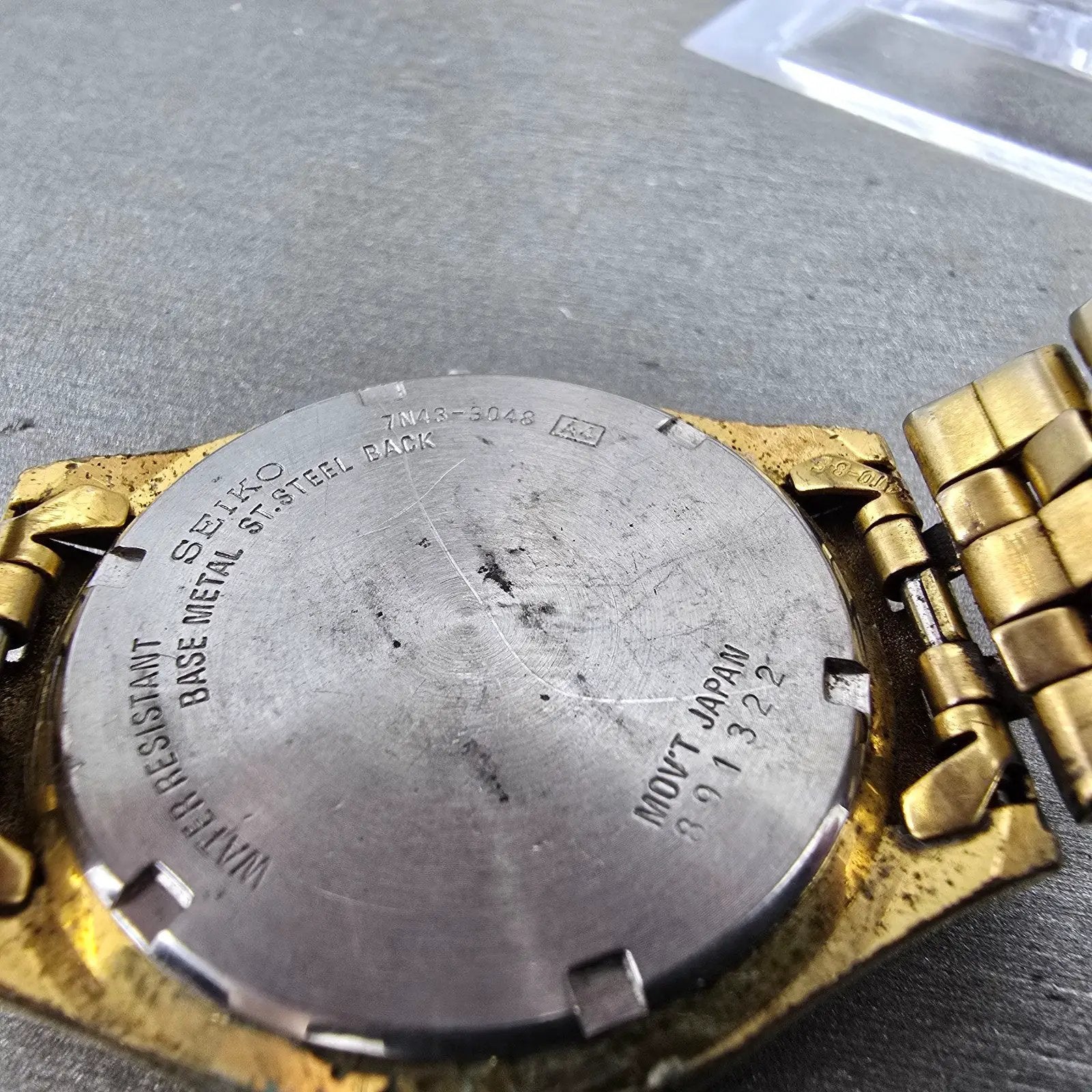 Seiko Watch Men 37mm CSX Champagne Dial Gold Tone Round 7N43-9048 PARTS Vintage10