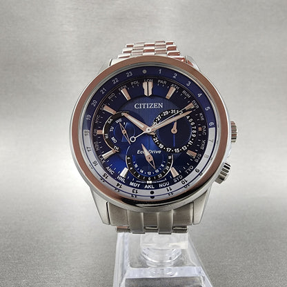 Citizen EcoDrive Calendrier Watch Men 44mm Blue Dial Steel Daydate Round BU20215