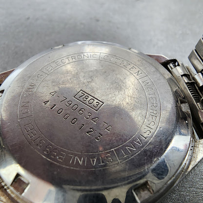 Citizen Electronic Cosmotron Watch Men 37mm Blue Dial Steel Daydate New Battery9