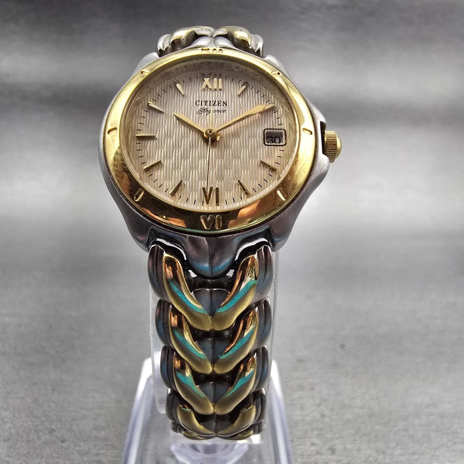 Citizen Elegance Watch Women 24mm Champagne Dial Date 1012-S69772 New Battery5