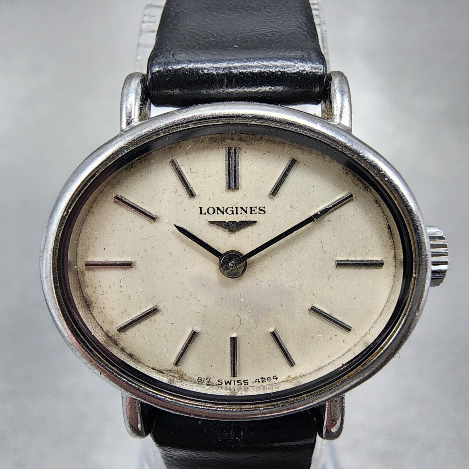Longines Watch Women 23mm White Dial Steel Oval Manual Wind Runs Cal L817.41