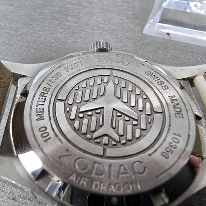 Zodiac Air Dragon Moonphase Watch Women 39mm MOP Dial Steel Crystal Bezel NewBat9