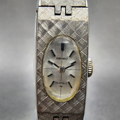 VTG Seiko Watch Women 12mm Silver Dial Gold Plated Manual Wind Runs 152033401