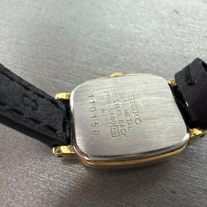 Seiko Watch Women 17mm White Dial Gold Tone Rectangle 2Y00-5A00 New Battery9